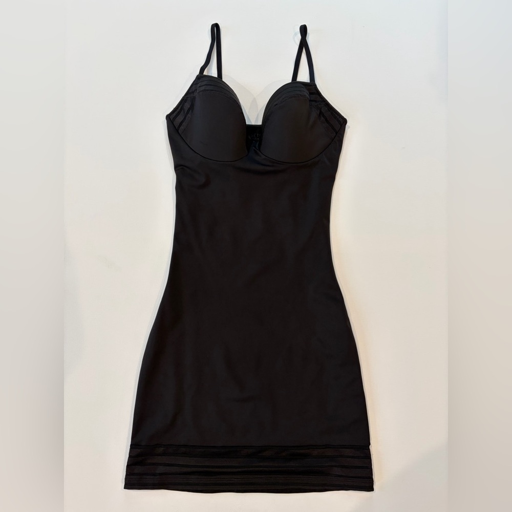 SPANX Assets Red Hot Black Shapewear Slimming Slip Dress Padded Bra XL